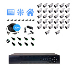 Полный комплект видеонаблюдения на 32 уличные камеры 2mpx (Эконом)